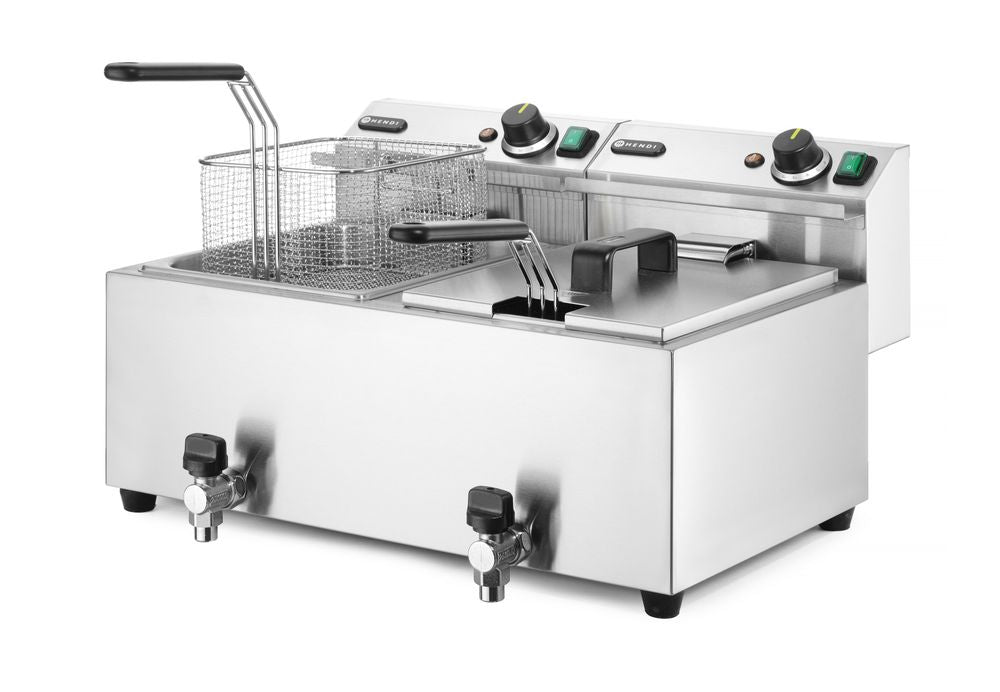 Friggitrice Profi Line con rubinetti di scarico - 2 x 8 l