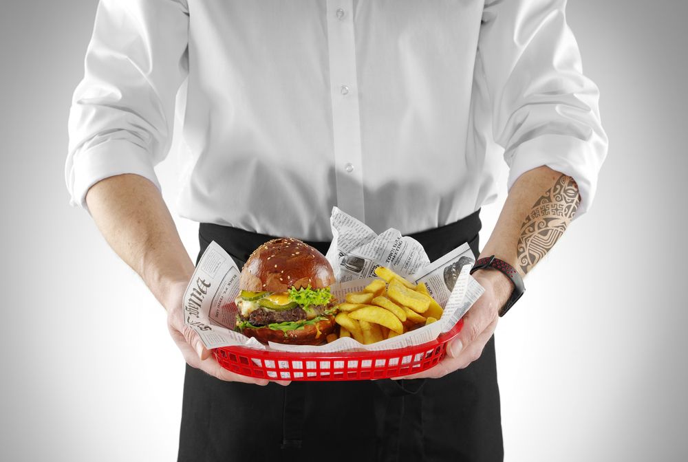 Cestini da servizio stile fast food.