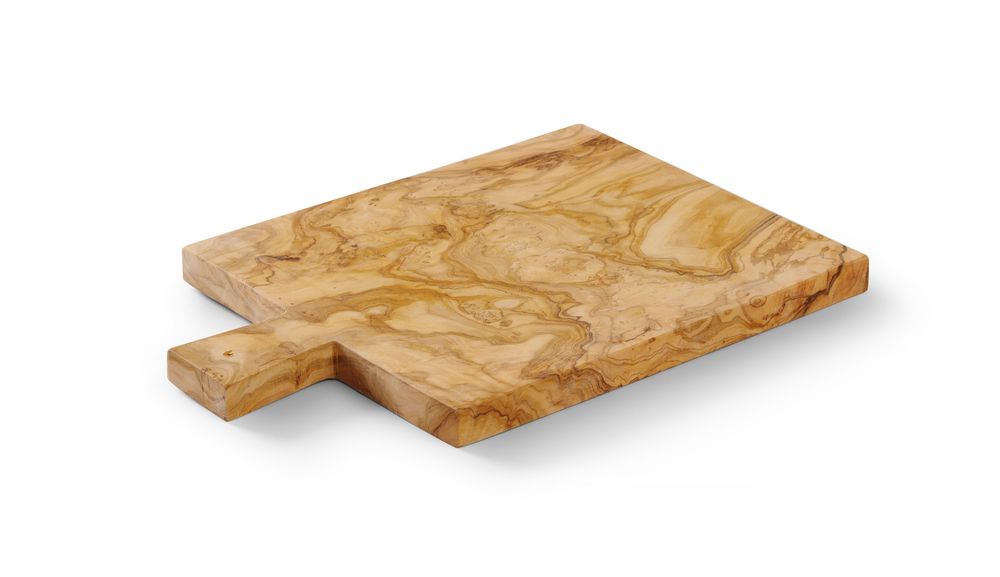 Tagliere da portata in legno di ulivo 340x230x(H)22mm