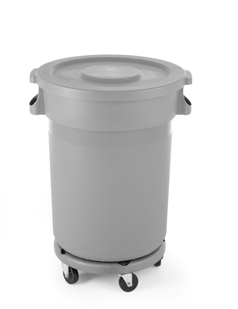 Carrello per contenitore rifiuti rotondo,compatibile con 691038, Grigio chiaro, ⌀455x(H)165mm