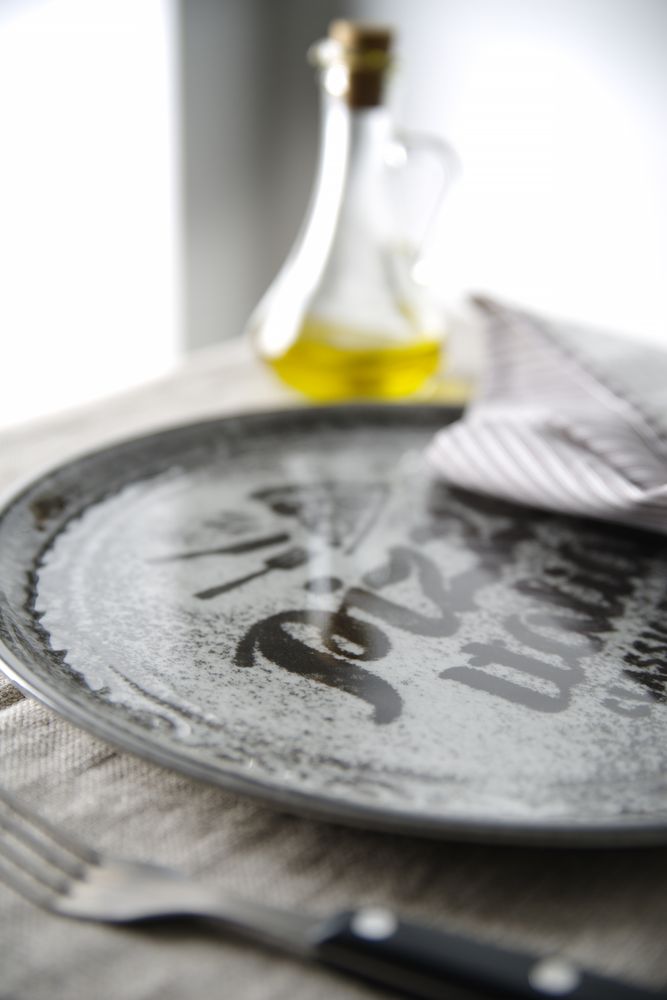 Piatto pizza Collezione Ricette Nero.