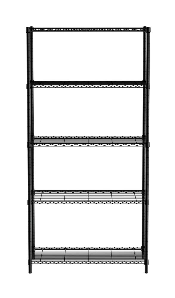 Scaffale di stoccaggio con 5 ripiani, Nero, 910x455x(H)1830mm
