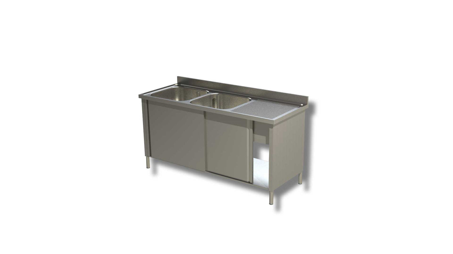 LAVATOI ARMADIATO 2 VASCHE GOCCIOLATOIO DX PROFONDITA' 70