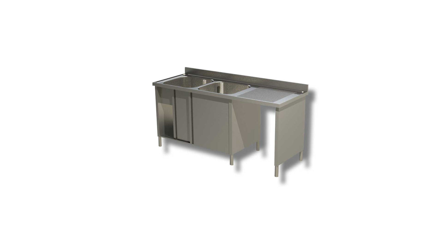 LAVATOI ARMADIATI 2 VASCHE VANO PATTUMIERA DX PROFONDITA' 60