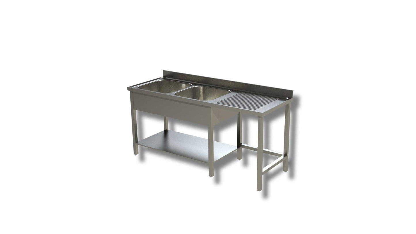 LAVATOI GAMBE 2 VASCHE VANO PATTUMIERA DX PROFONDITA' 60