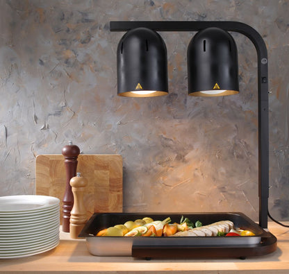 Scaldavivande a lampade infrarosse, 2, Nero, 230V/250W, 453x360x(H)790mm