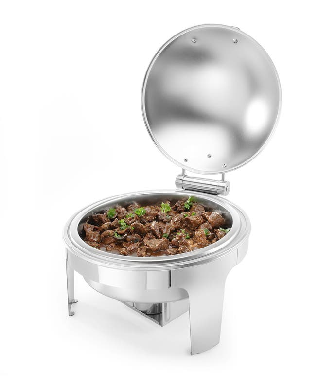 Chafing dish rotondo finitura satinata, 6L, 465x420x(H)320mm