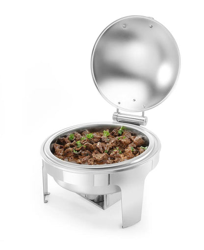 Chafing dish rotondo finitura satinata, 6L, 465x420x(H)320mm