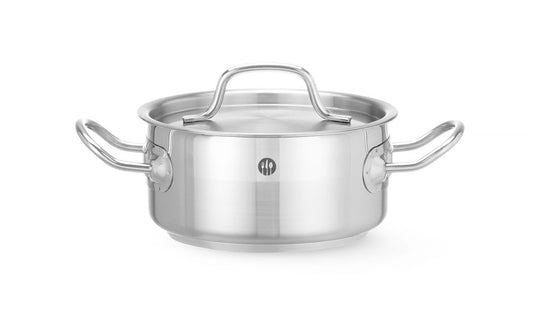Pentola per stufato bassa - con coperchio, 1,5L, ⌀160x(H)75mm