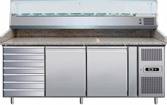 Banco Pizza refrigerato ventilato 200 cm con cassetti PZ2610TN Forcar